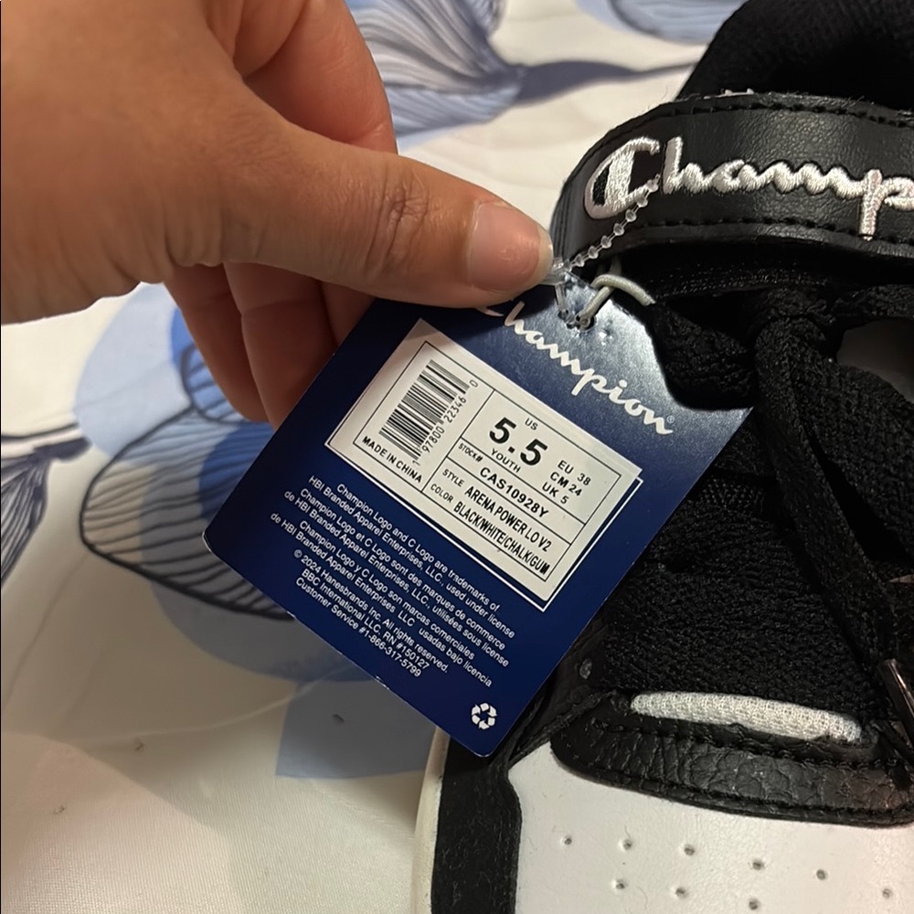 Champion Black and White Sneakers with Rubber Sole - Picture 5 of 11